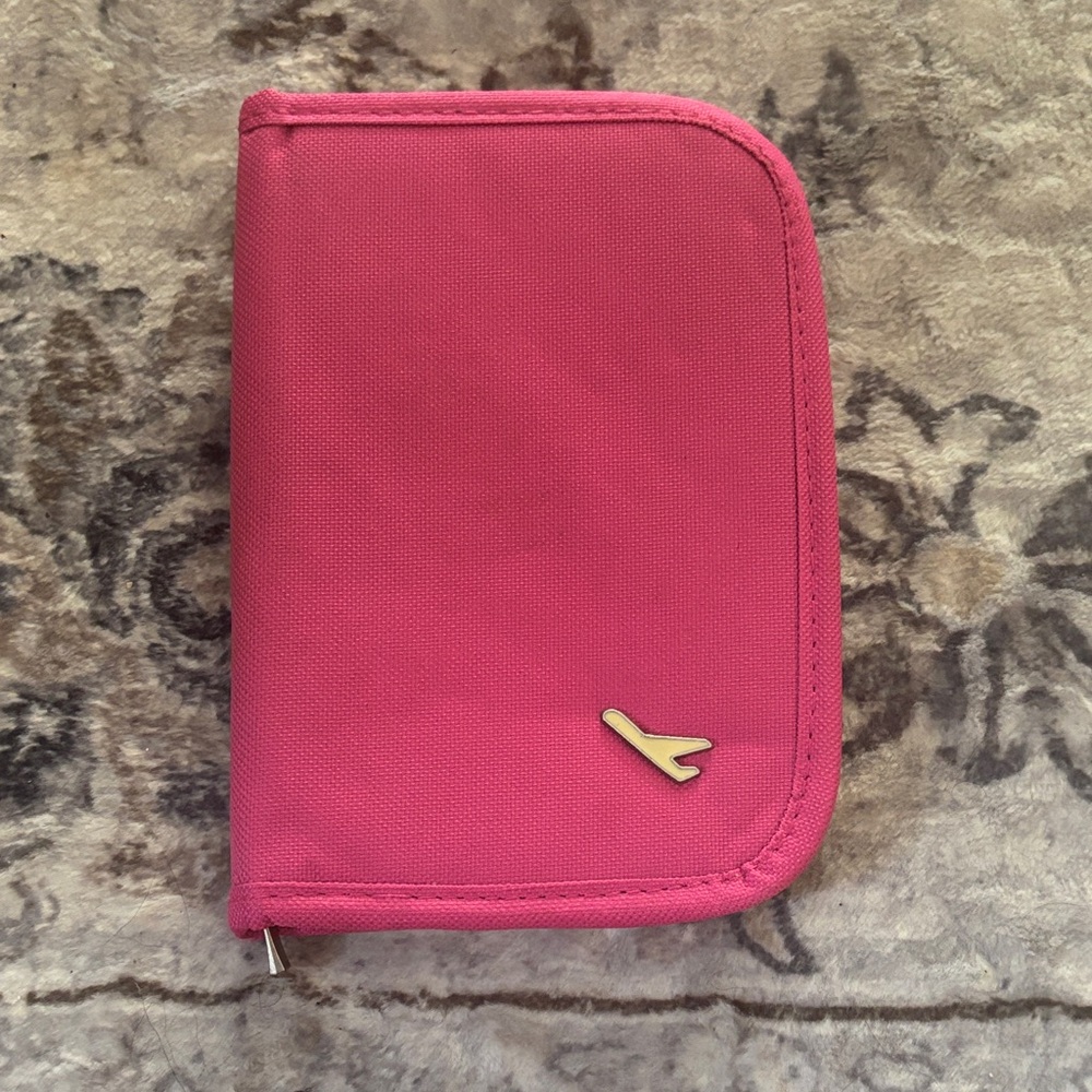 Pink Zip-Around Passport and Card Holder